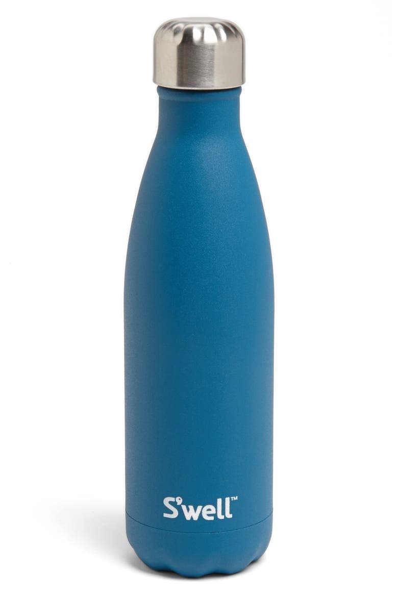 'Stone Collection' Textured Water Bottle, Main, color, BLUE