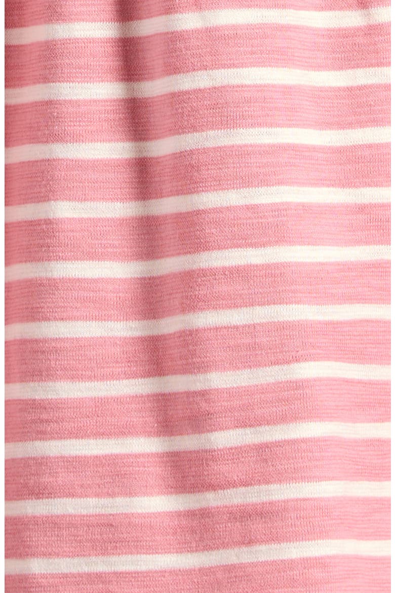 Kids' Eyelet Pocket Cotton Jersey Dress, Alternate, color, ALMOND PINK STRIPE