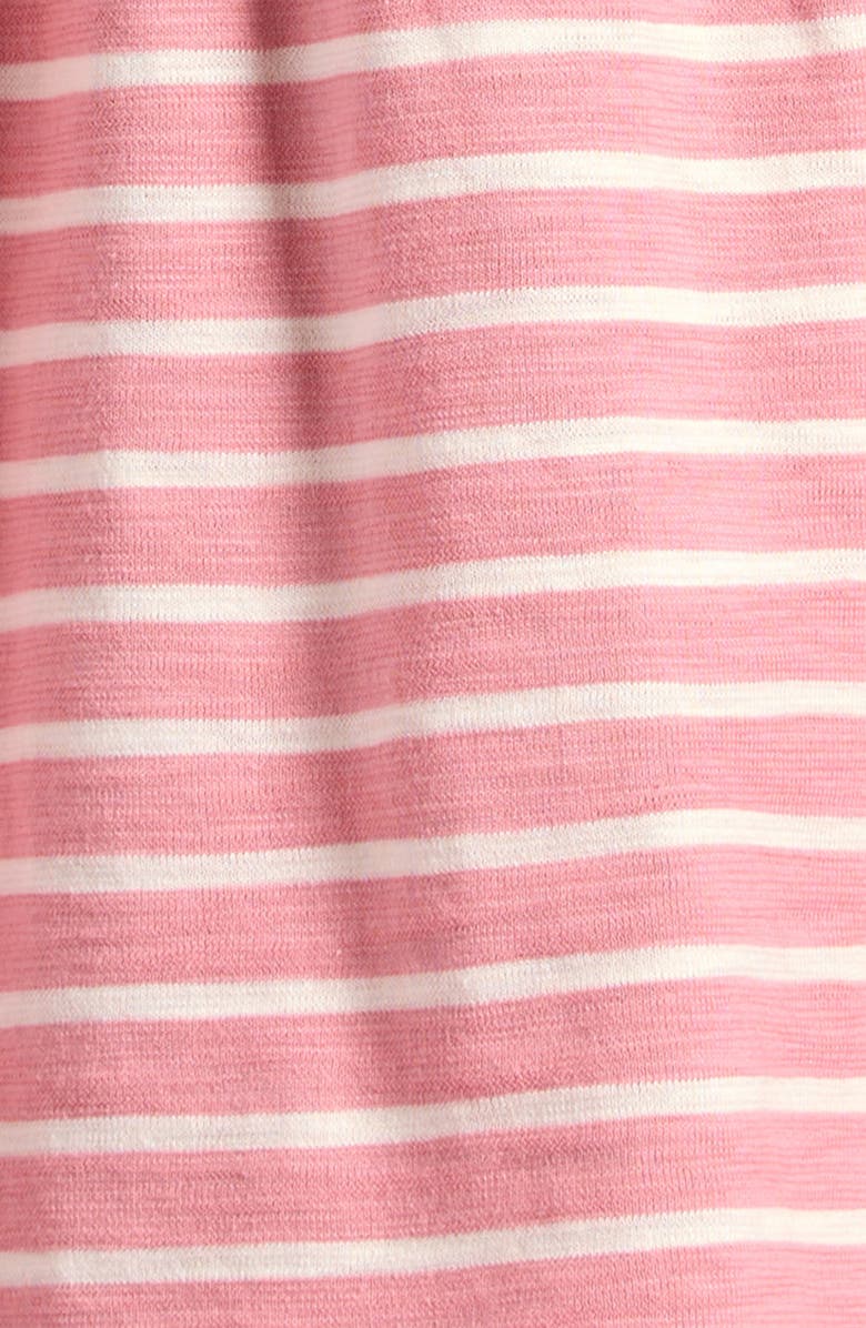Mini Boden Kids' Eyelet Pocket Cotton Jersey Dress, Alternate, color, Almond Pink Stripe