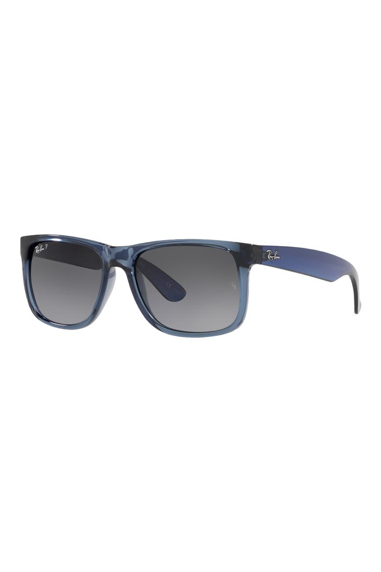 Justin 51mm Polarized Square Sunglasses, Alternate, color, TRANSPARENT BLUE / GREY