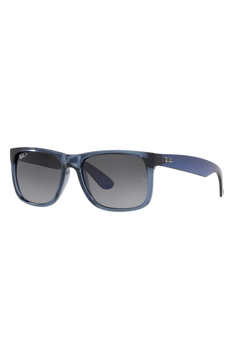 Ray-Ban Justin 51mm Polarized Square Sunglasses, Alternate, color, Transparent Blue / Grey