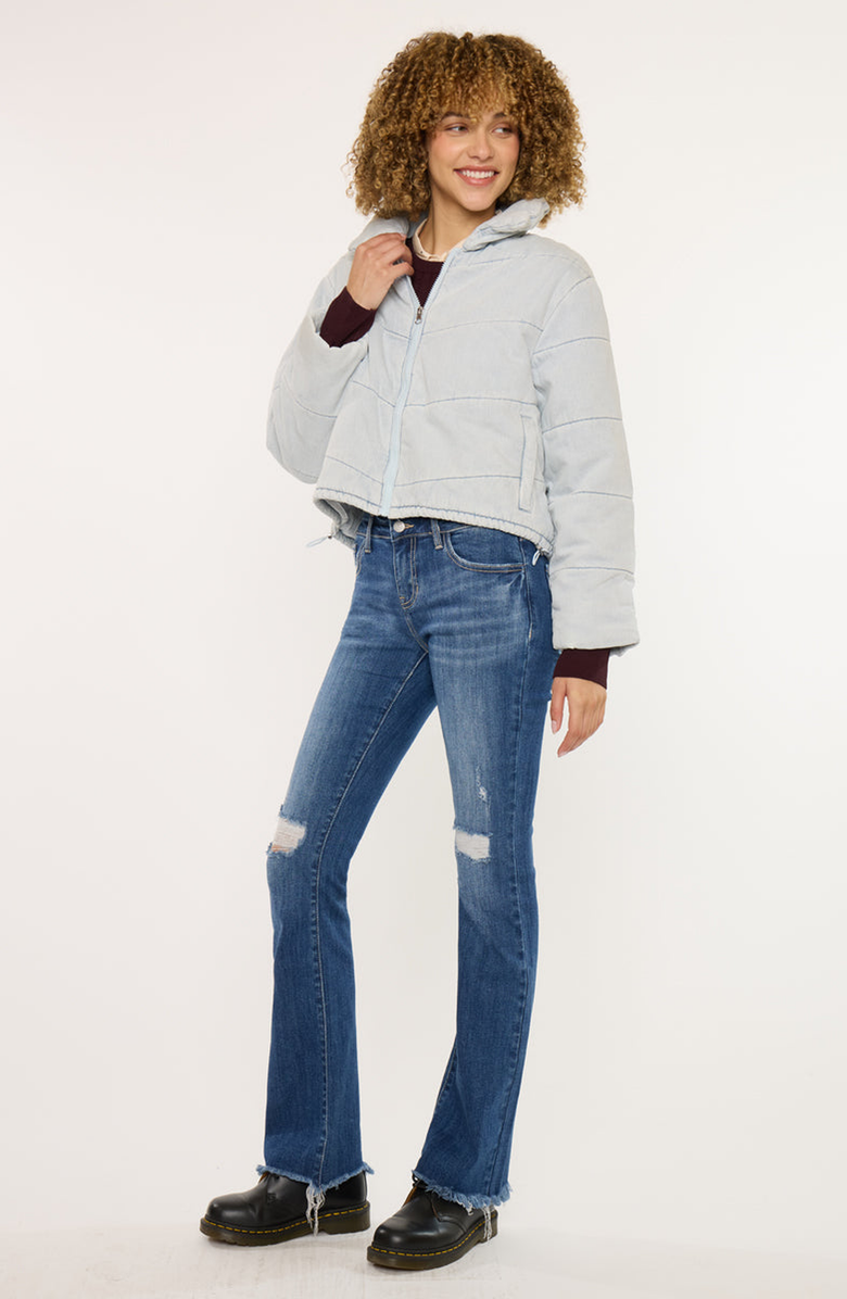 KanCan Luciana Denim Puffer Jacket, Alternate, color, Light Wash