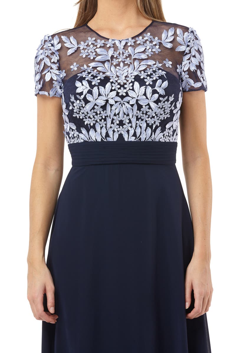 JS Collections Embroidered A-Line Gown, Alternate, color,