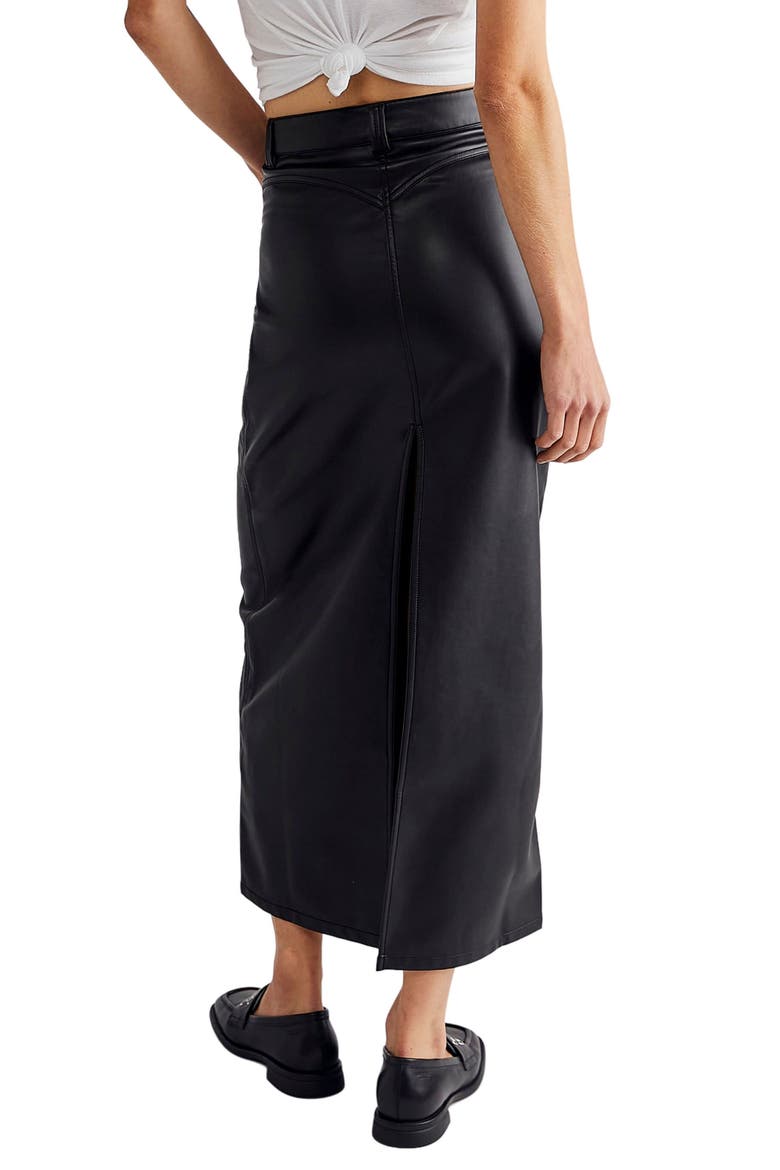City Slicker Faux Leather Maxi Skirt, Alternate, color, BLACK