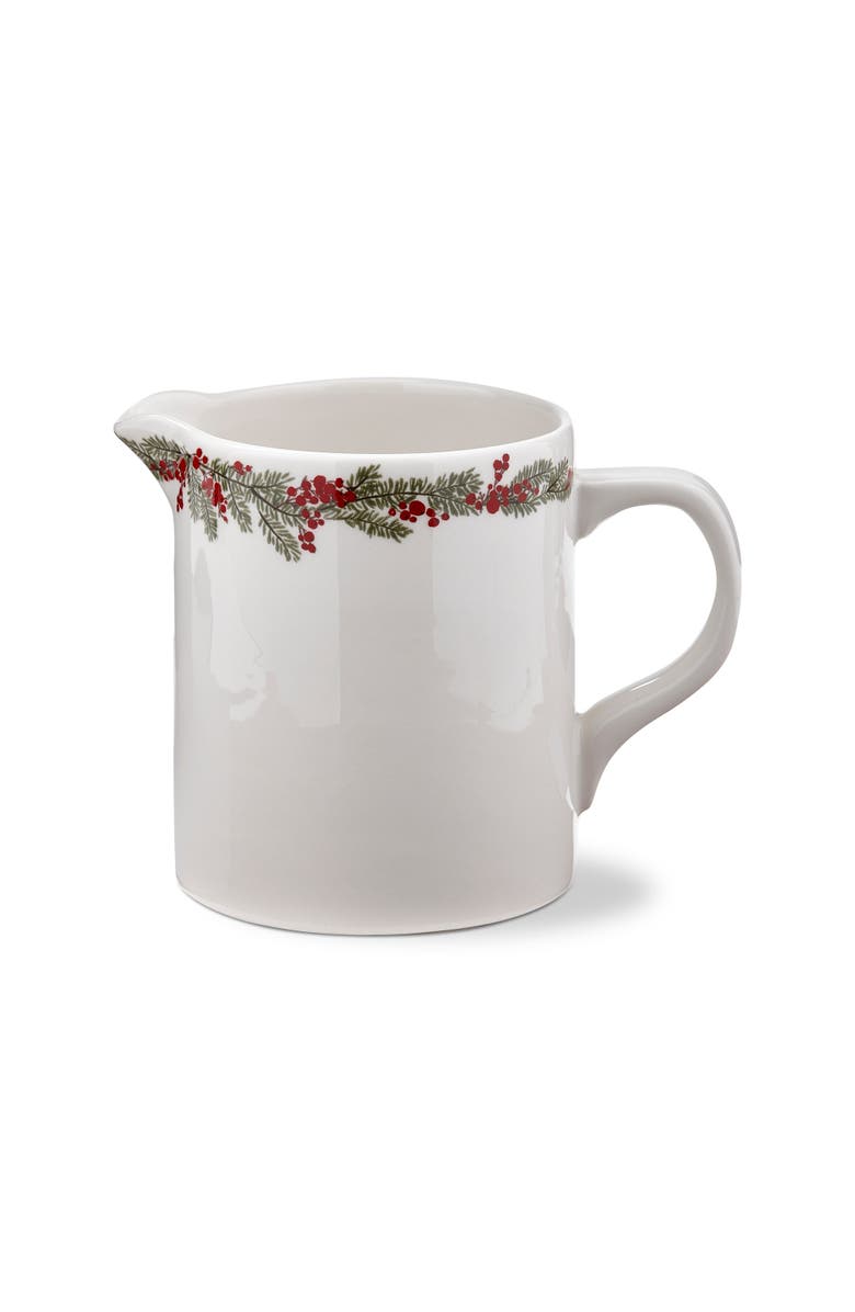 tag Farmhouse Christmas Holly Berry Stoneware Beverage Pitcher, Main, color, Multicolored