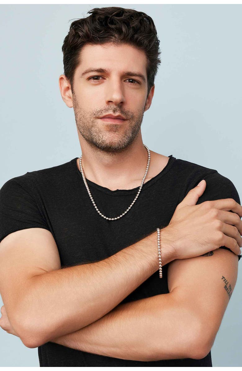 Oradina Sterling Silver Baller Bead Necklace, Alternate, color, Sterling Silver