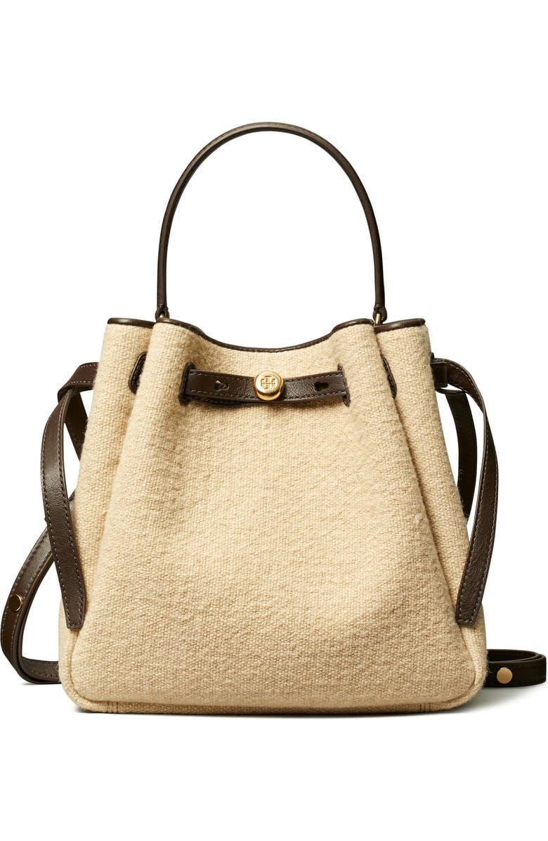 Tory Burch Romy Canvas Bucket Bag, Main, color,