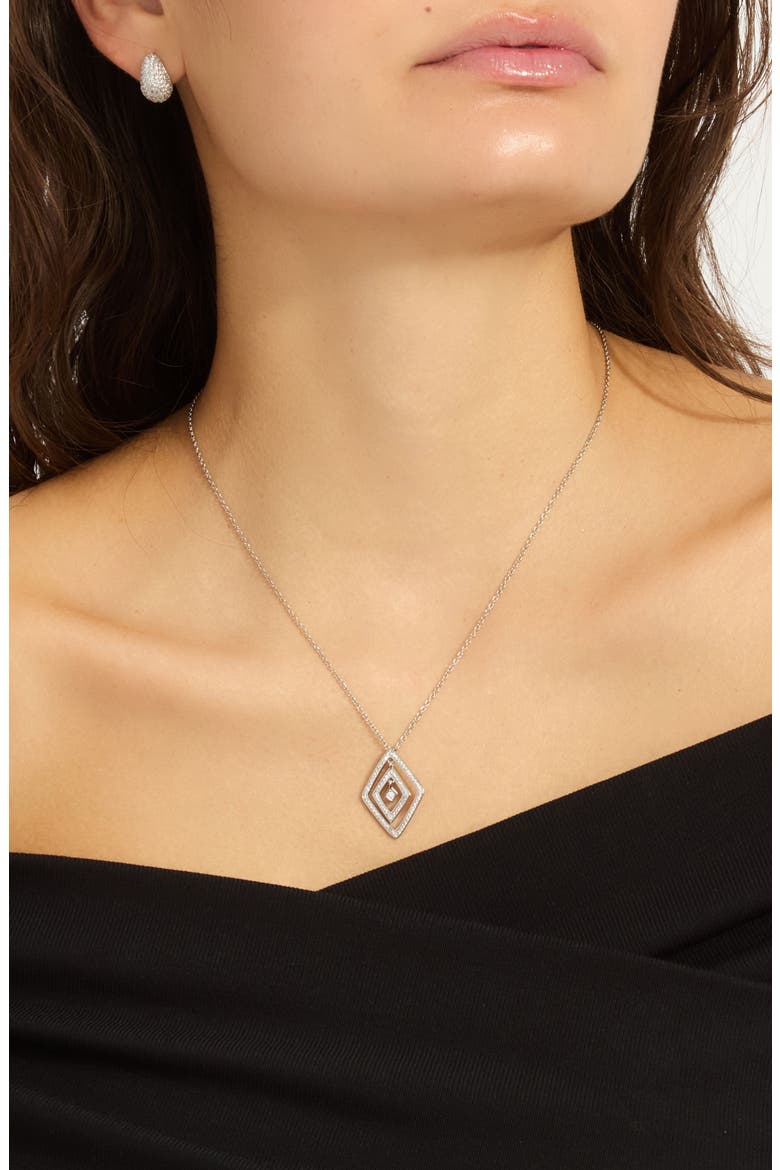 Pavé Pendant Necklace, Alternate, color, SILVER