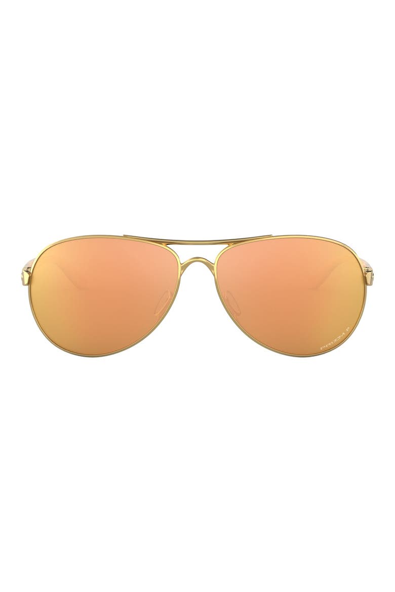 59mm Polarized Aviator Sunglasses, Main, color, POLISHED GOLD/ PRIZM ROSE GOLD