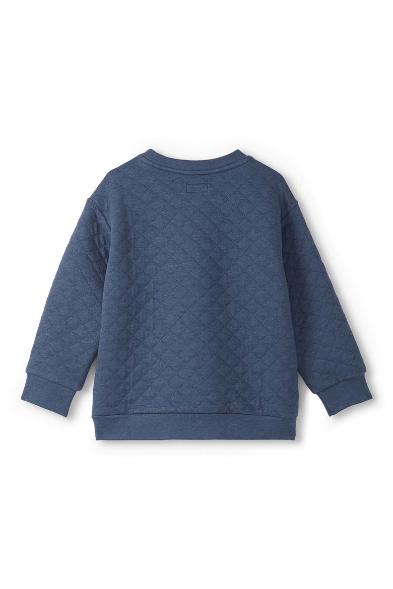 Kids' Ensign Blue Quilted Crewneck Sweatshirt, Alternate, color, BLUE
