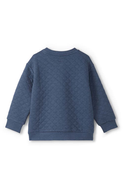 Hatley Kids' Ensign Blue Quilted Crewneck Sweatshirt In Blue