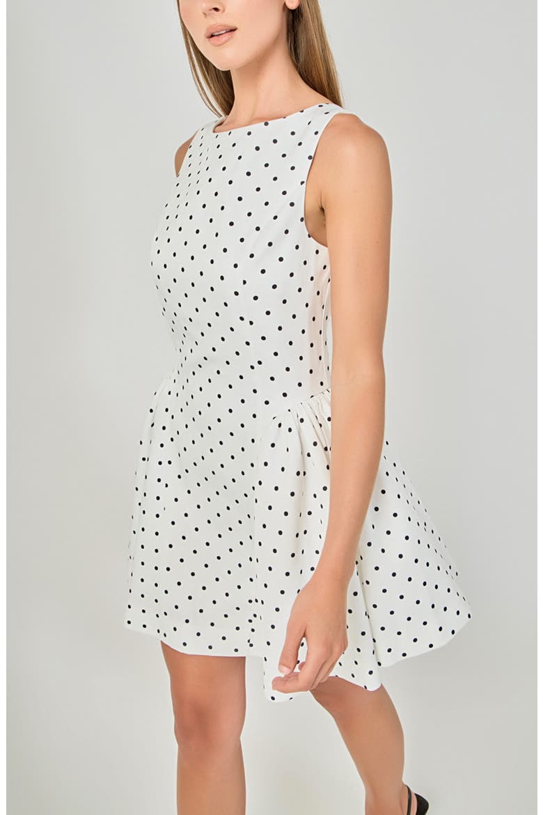 Puffy Sleeveless Minidress, Alternate, color, WHITE/ BLACK