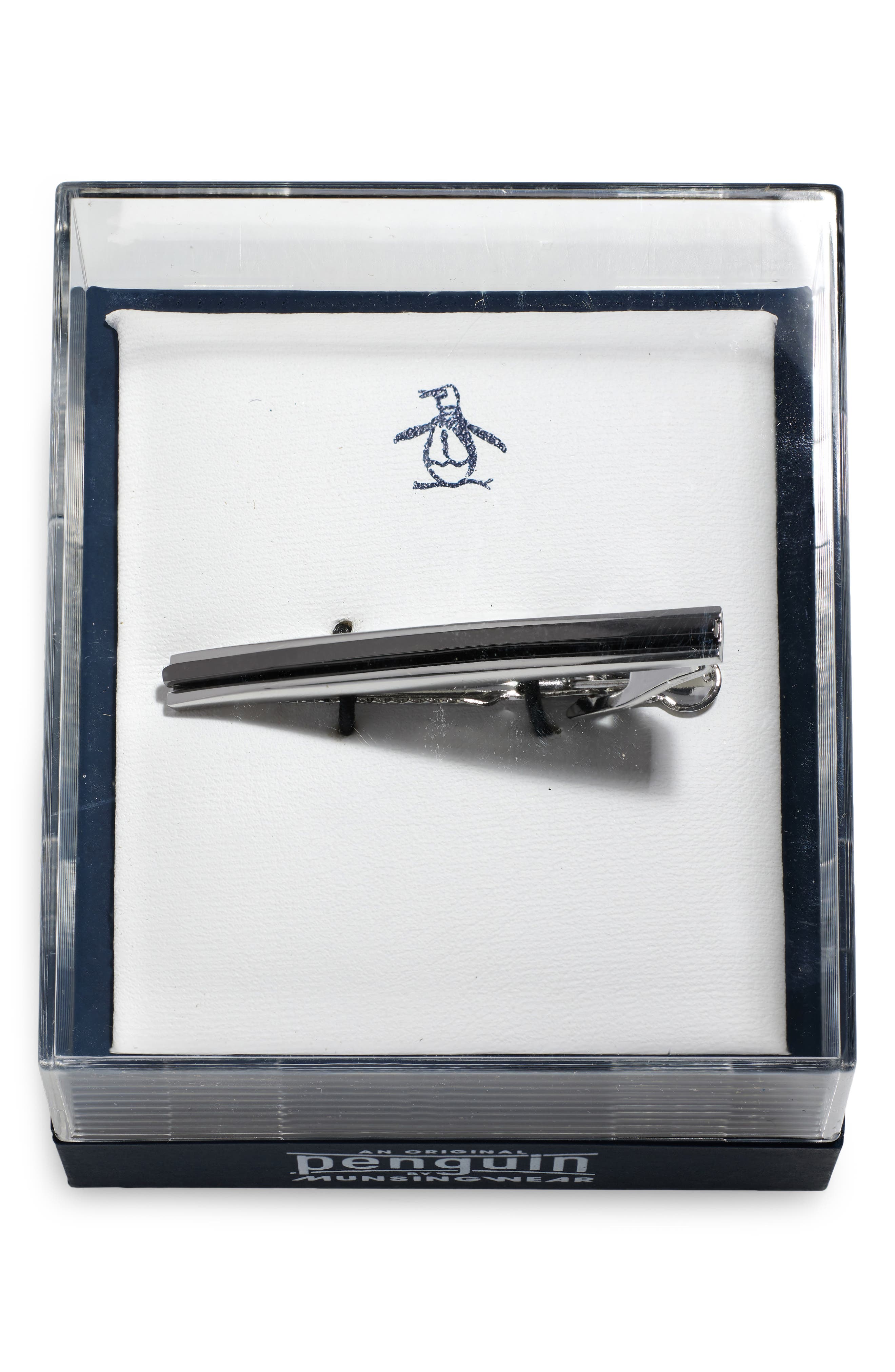 Original Penguin Silver Stripe Tie Bar