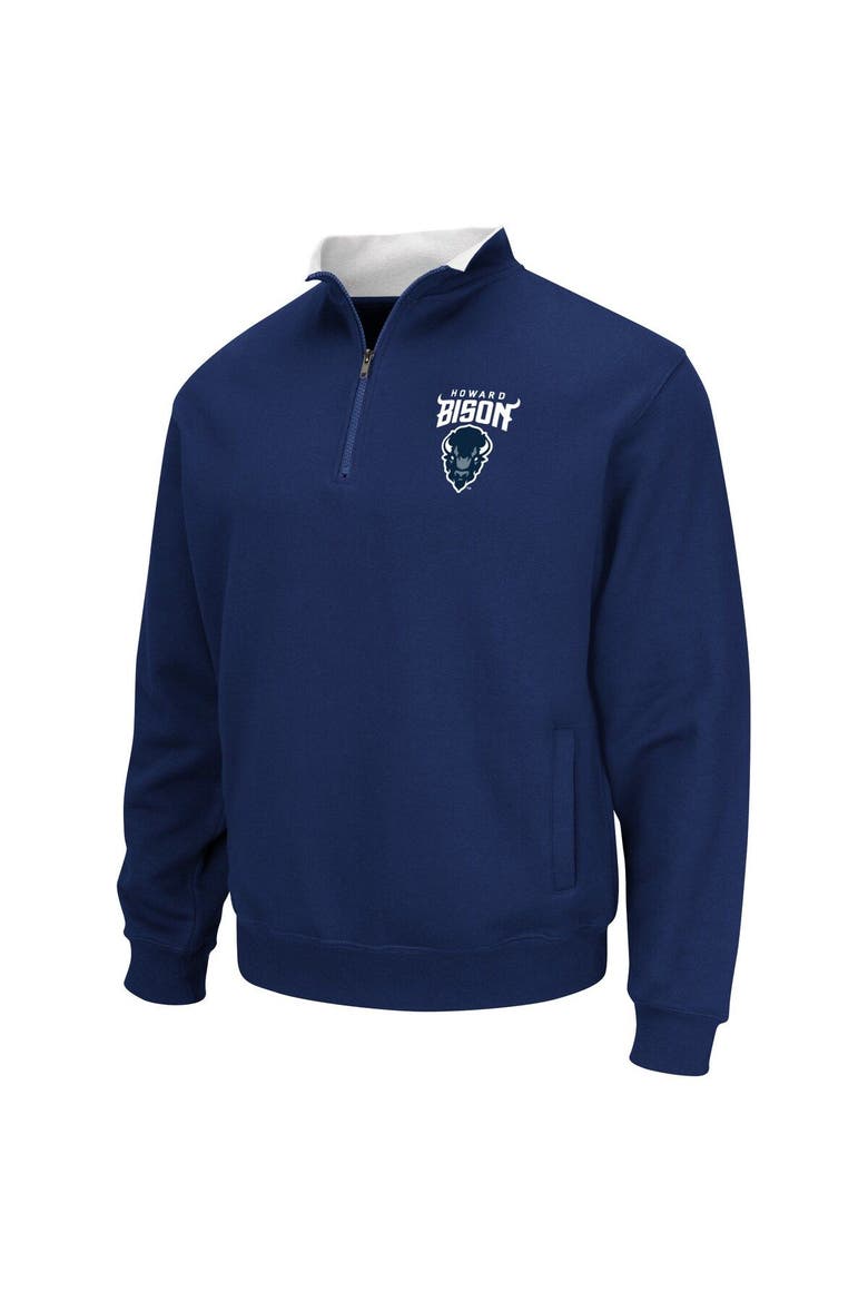 Men's Colosseum Navy Howard Bison Tortugas Quarter-Zip Sweatshirt, Alternate, color, Navy