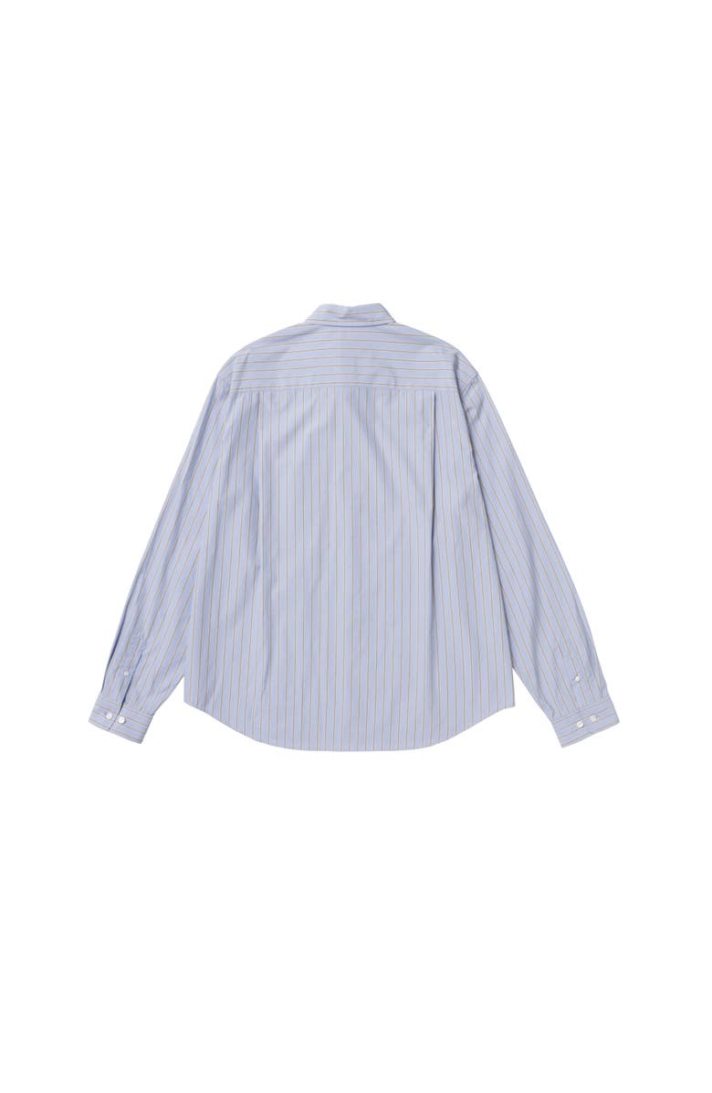 vowels Striped Button Down Shirt, Alternate, color, Blue