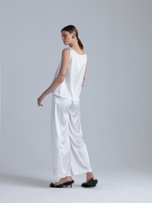 Alas Silk Tank Top In White