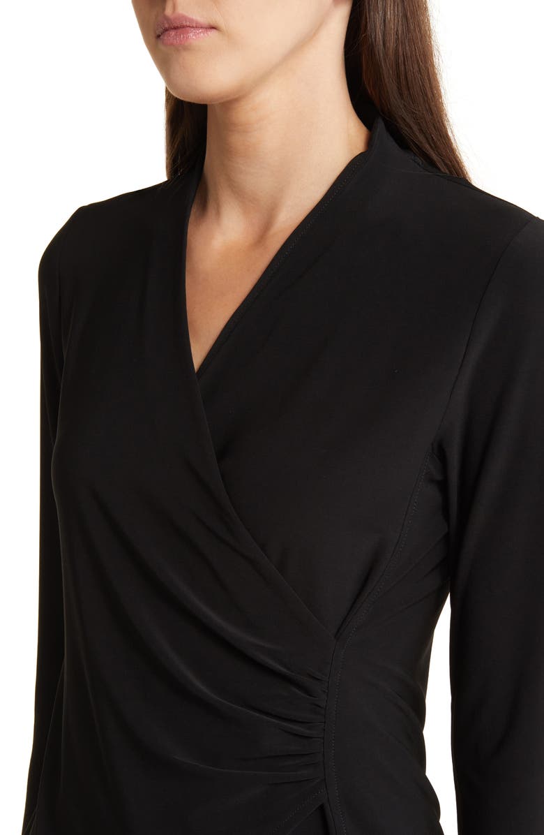 Anne Klein Asymmetric Hem Faux Wrap Top, Alternate, color,