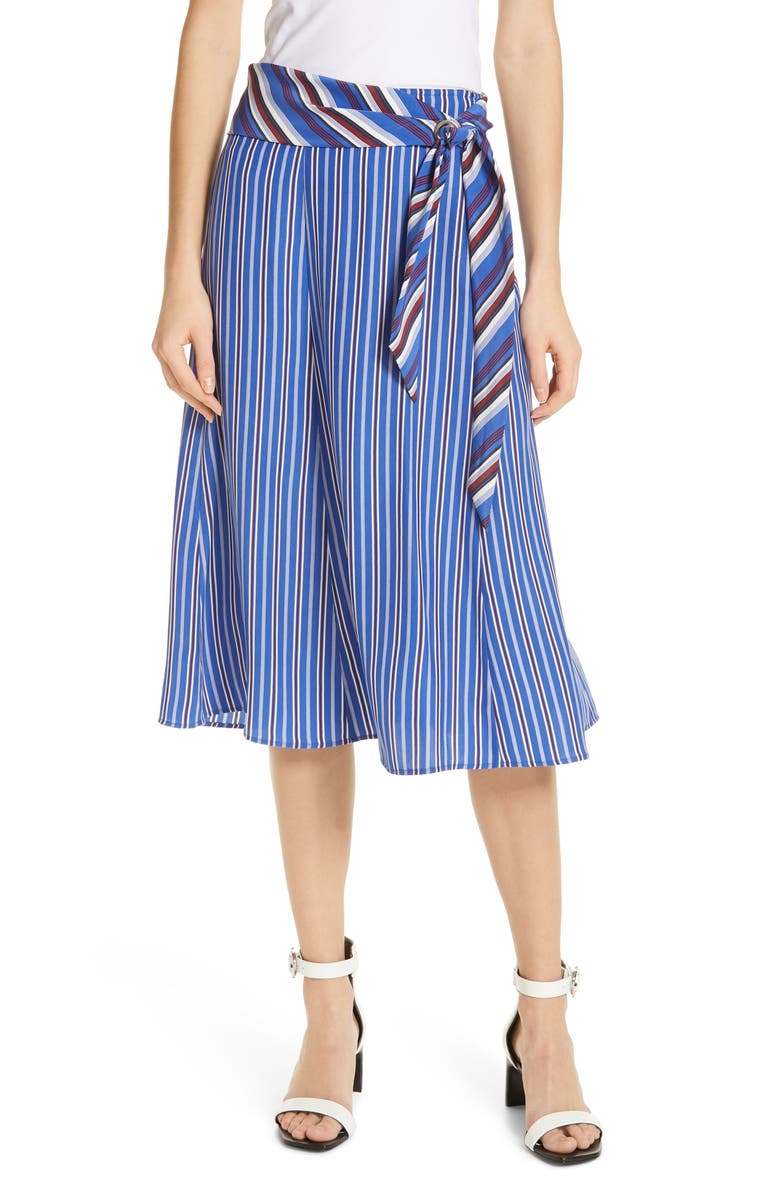 rag & bone Felix Stripe Silk Skirt, Main, color, 
