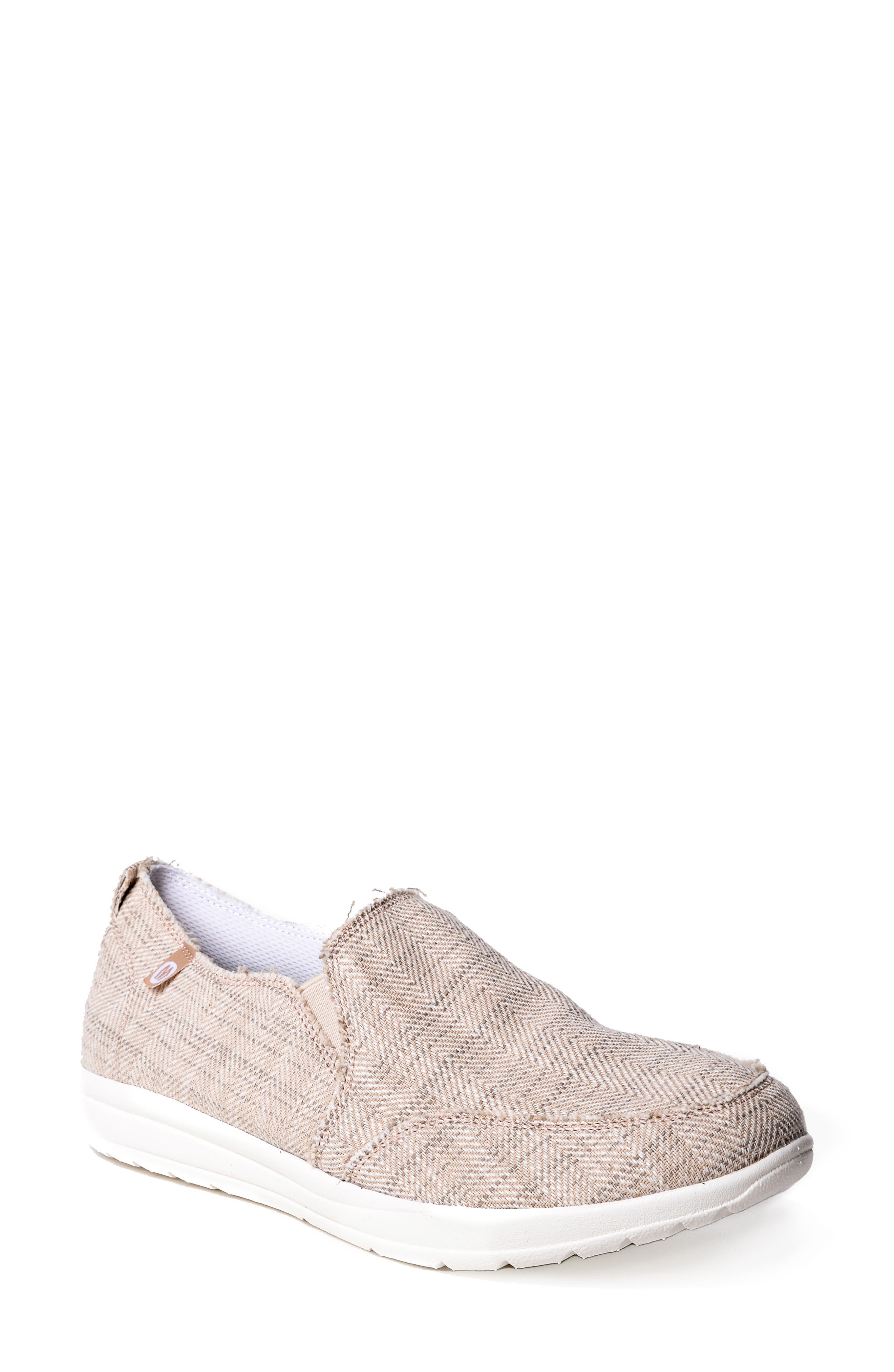 Minnetonka Expanse Slip-On Sneaker, Main, color, Tan Herringbone