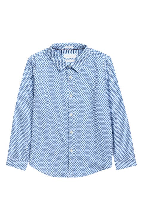Kids' Floral Long Sleeve Button-Up Shirt (Big Kid)