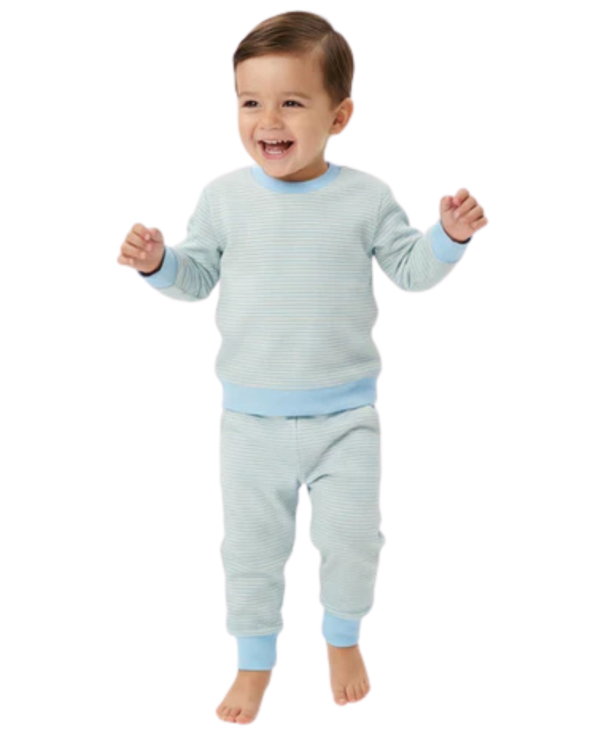 selected Soft Blue and White Stripes