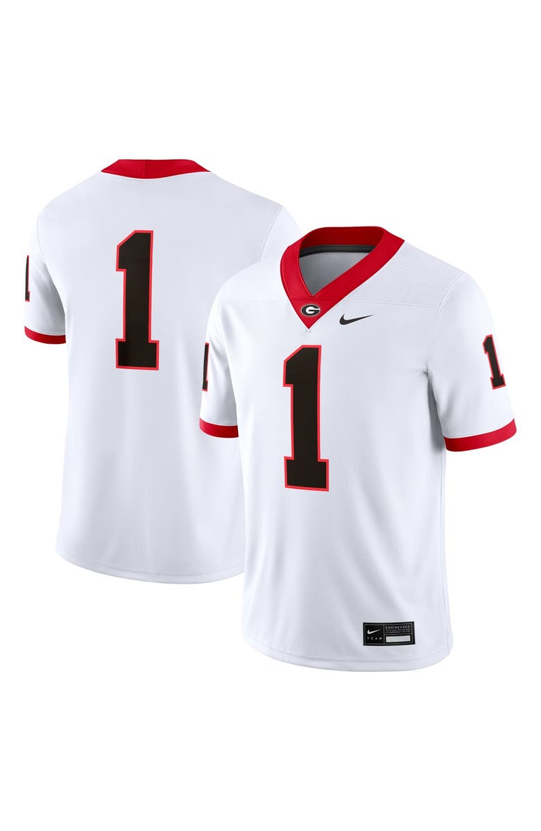 Nike Men's Nike #1 White Georgia Bulldogs Game Jersey, Alternate, color, White