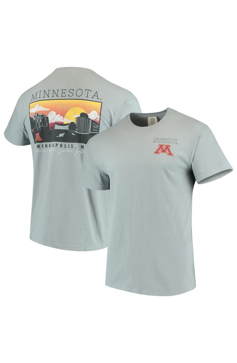 IMAGE ONE Men's Gray Minnesota Golden Gophers Team Comfort Colors Campus Scenery T-Shirt, Alternate, color, 