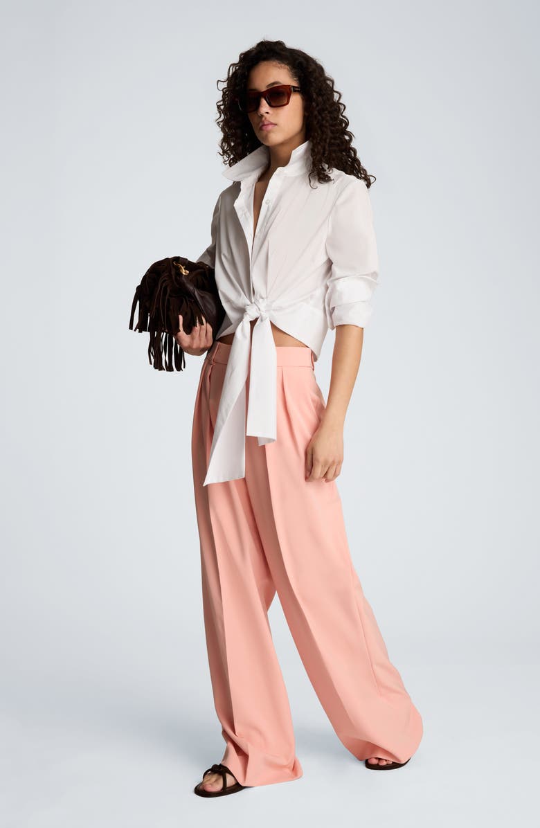 Kenneth Cole Double Pleat Wide Leg Pants, Alternate, color, Soft Peach