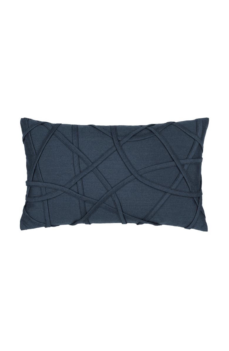 Elaine Smith Illusion Handmade dimensional applique Indoor
Outdoor Woven Accent Pillow, Main, color, Indigo