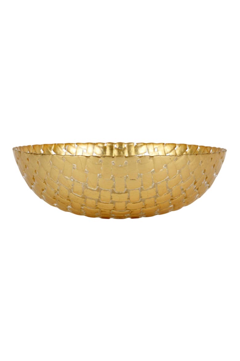 Rufolo Glass Basketweave Small Serving Bowl, Alternate, color, GOLD