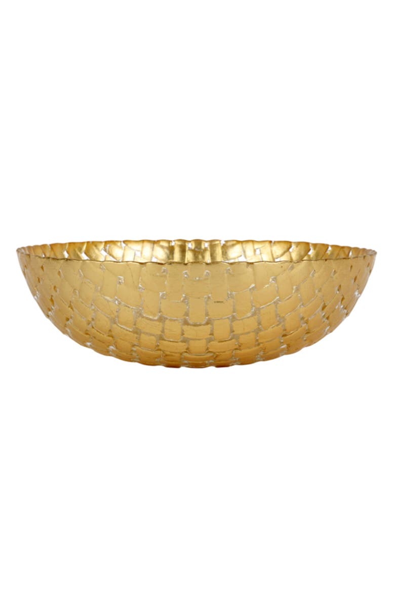 VIETRI Rufolo Glass Basketweave Small Serving Bowl, Alternate, color, Gold