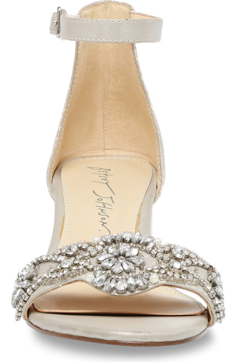 Betsey Johnson Crystal Embellished Block Heel Sandal, Alternate, color,