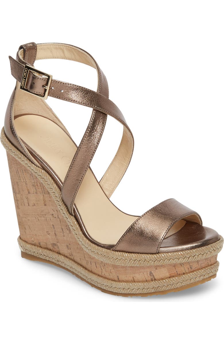 Jimmy Choo Portia Wedge Platform Sandal, Main, color,