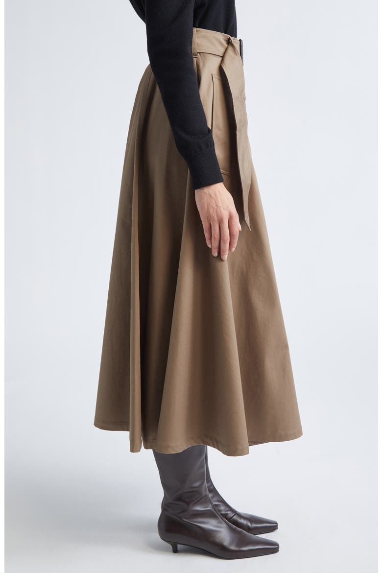 Brenda Cotton Gabardine Trench Skirt, Alternate, color, CLAY BROWN