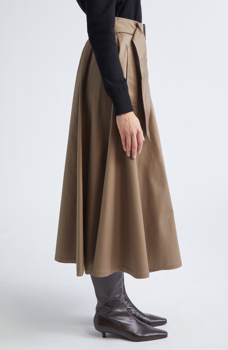 Burberry Brenda Cotton Gabardine Trench Skirt, Alternate, color, Clay Brown