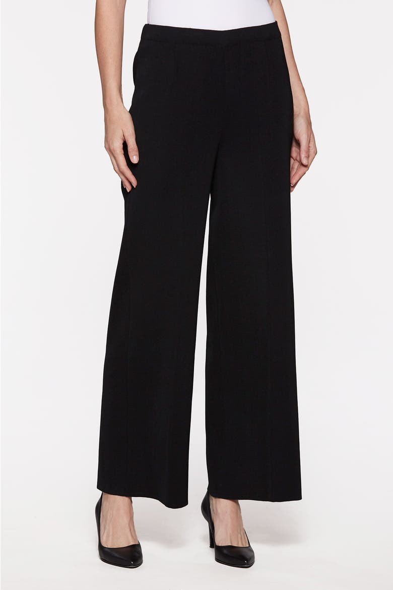 Knit Wide Leg Pants, Alternate, color, Black