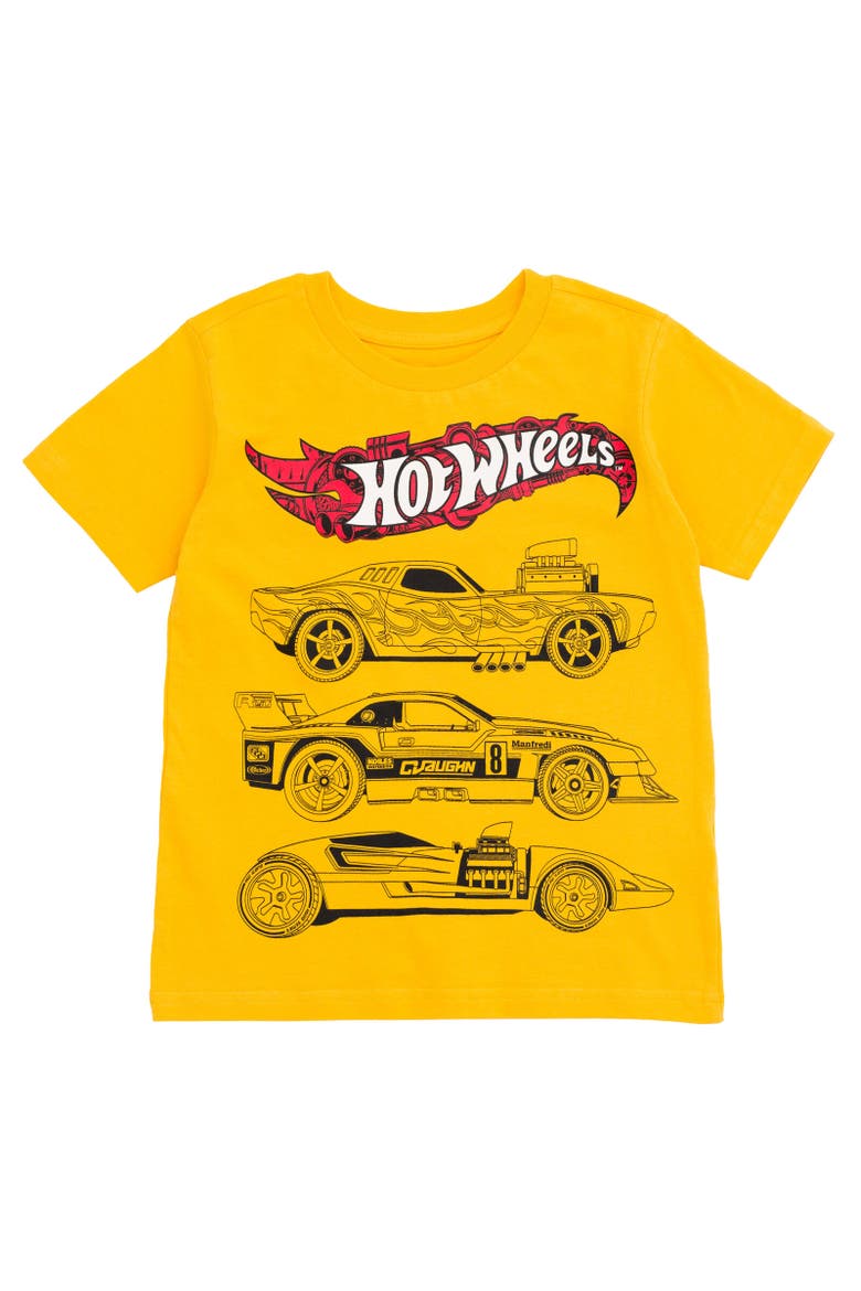 Boys' Athletic 2-Piece T-Shirt and Shorts Set, Alternate, color, Hot Wheels Yellow