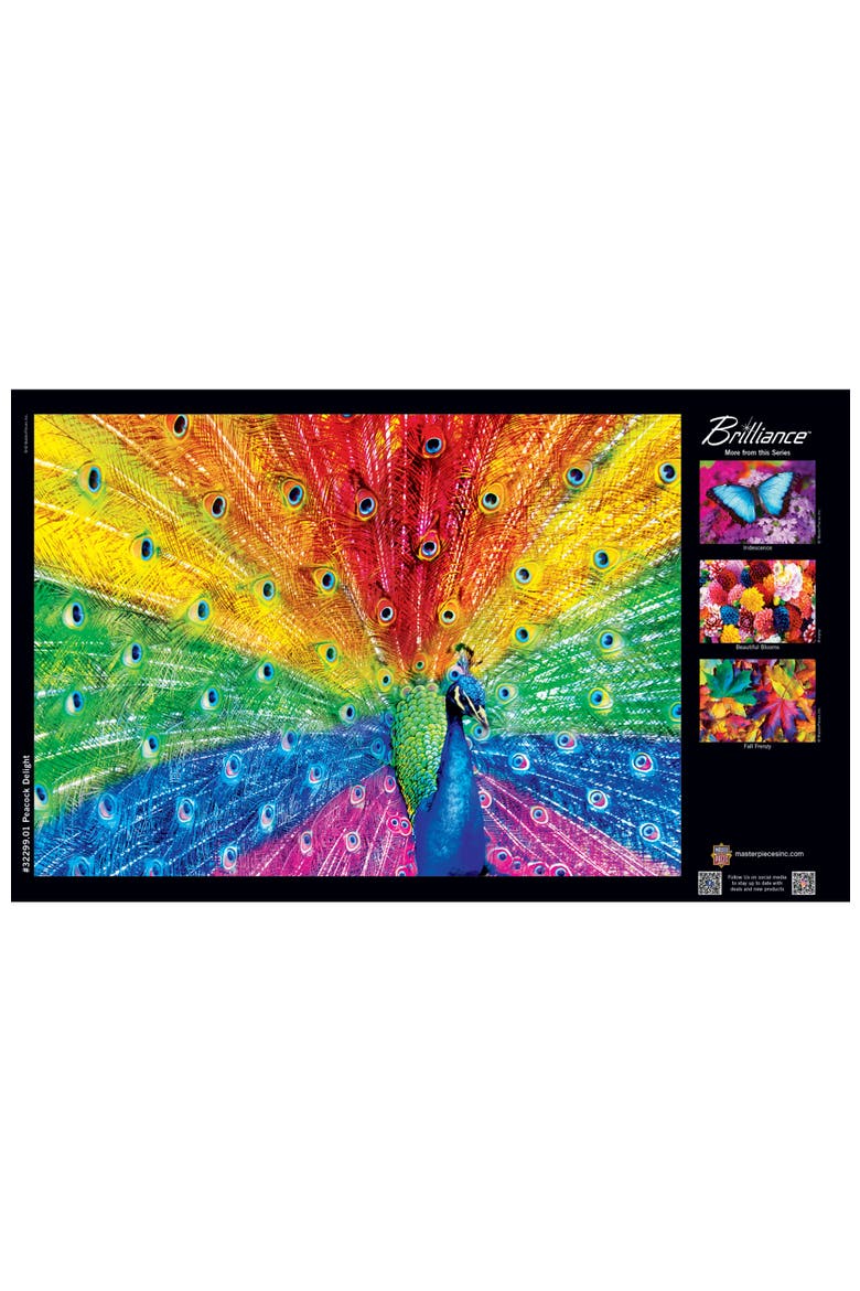 Peacock Delight 500 Piece Jigsaw Puzzle, Alternate, color, Multicolor