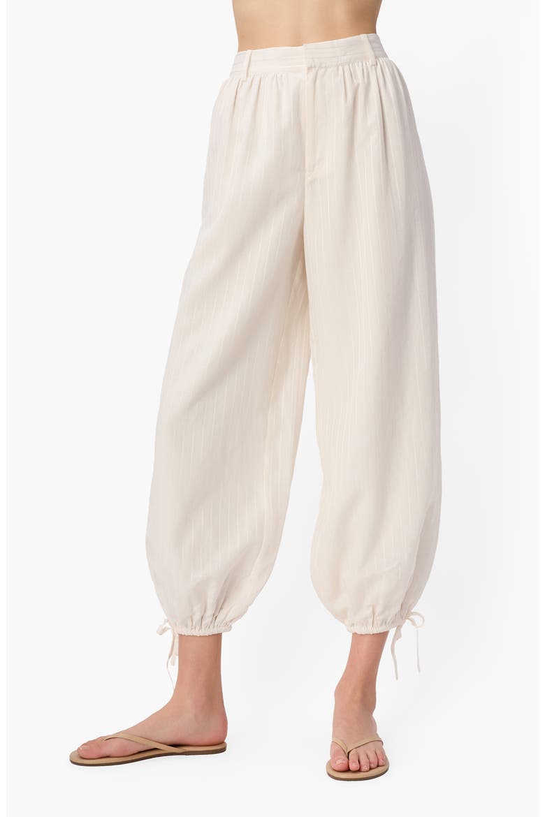 Tessie Cotton & Silk Trousers, Main, color, MACADAMIA