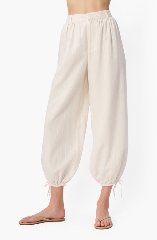 CAMI NYC Tessie Cotton & Silk Trousers in Macadamia at Nordstrom, Size Large