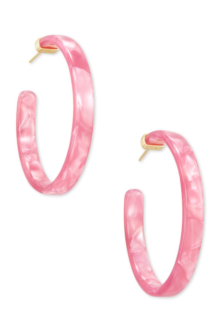 Kash Hoop Earrings, Main, color, GOLD DEEP BLUSH ACETATE