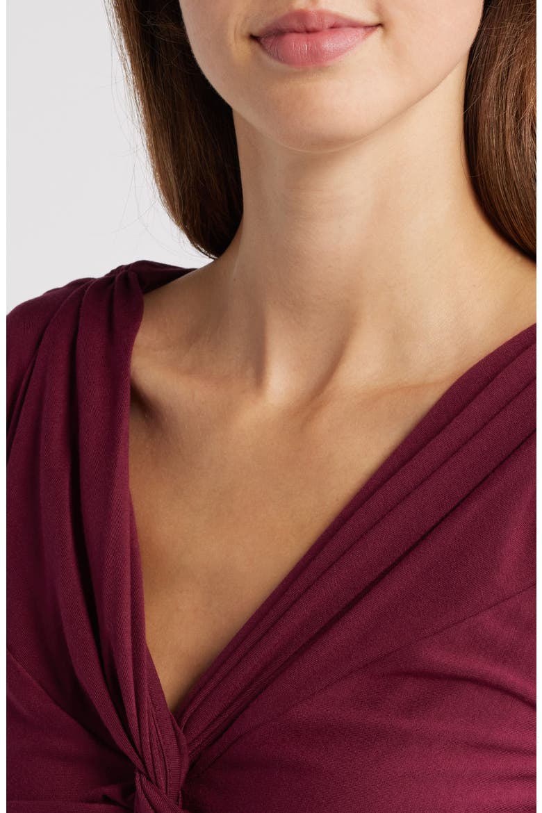 Twist Detail Stretch Detail Top, Alternate, color, BURGUNDY