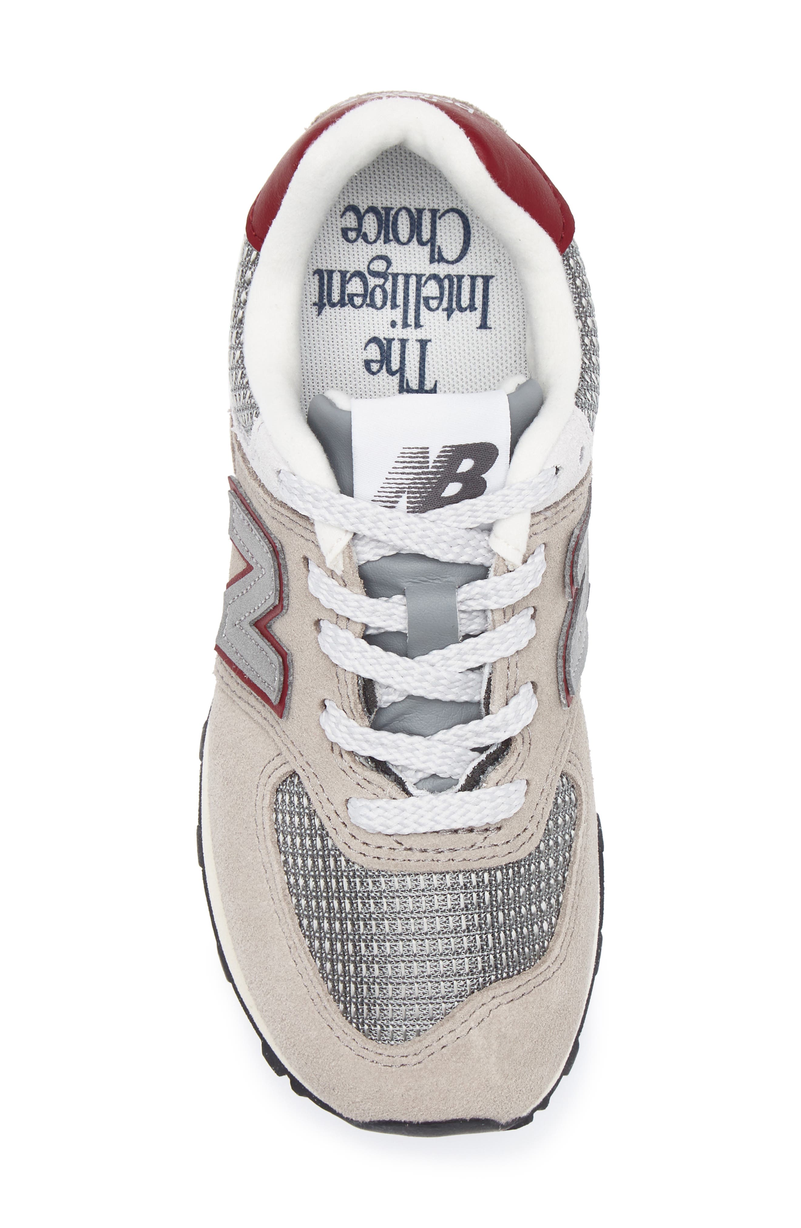 Kids' 574 Classic Sneaker, Alternate, color, ARID STONE/ MONARCH BURGUNDY