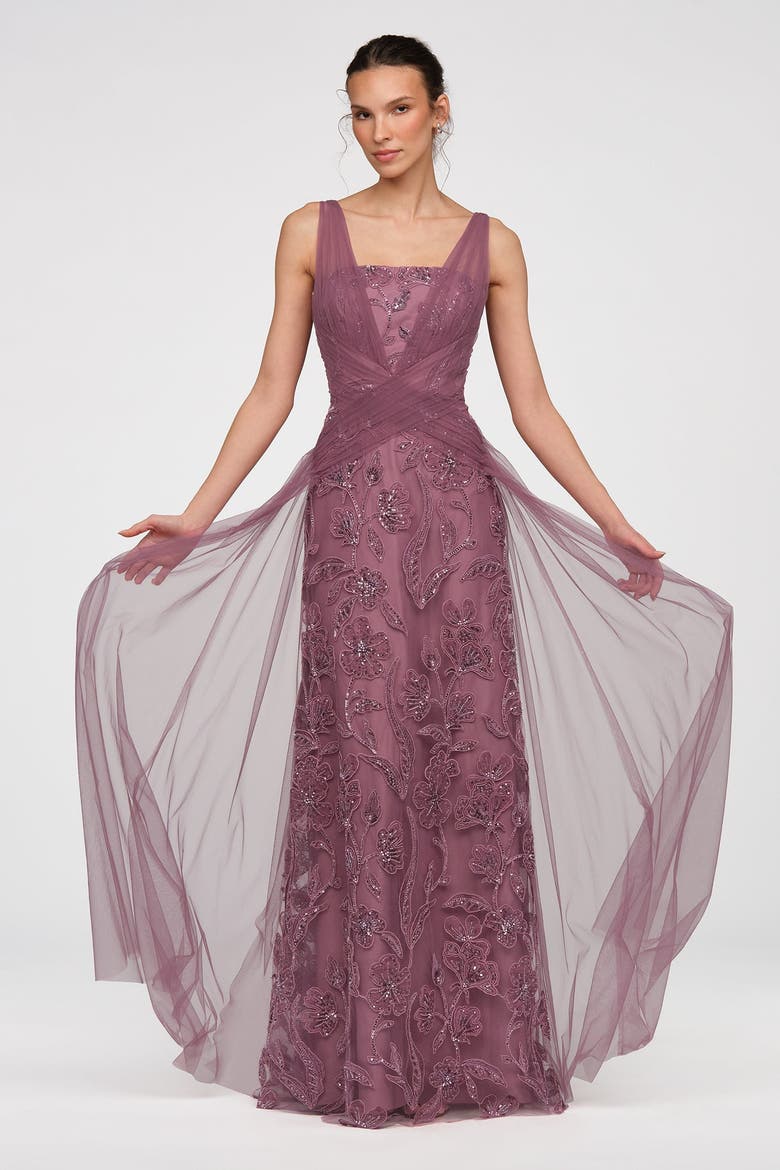 Mathilda Beaded Gown, Alternate, color, Rosewood