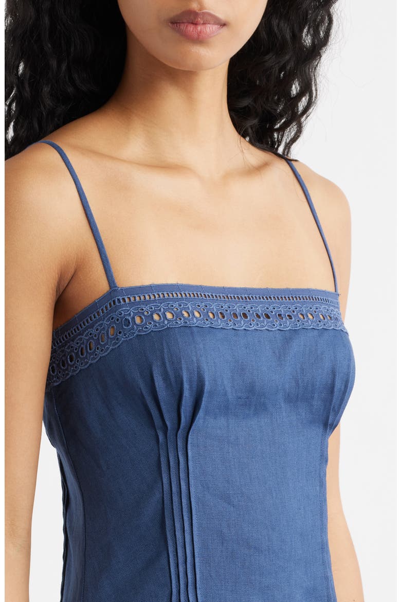 Pomona Sleeveless Linen Midi Dress, Alternate, color, MUTED NAVY