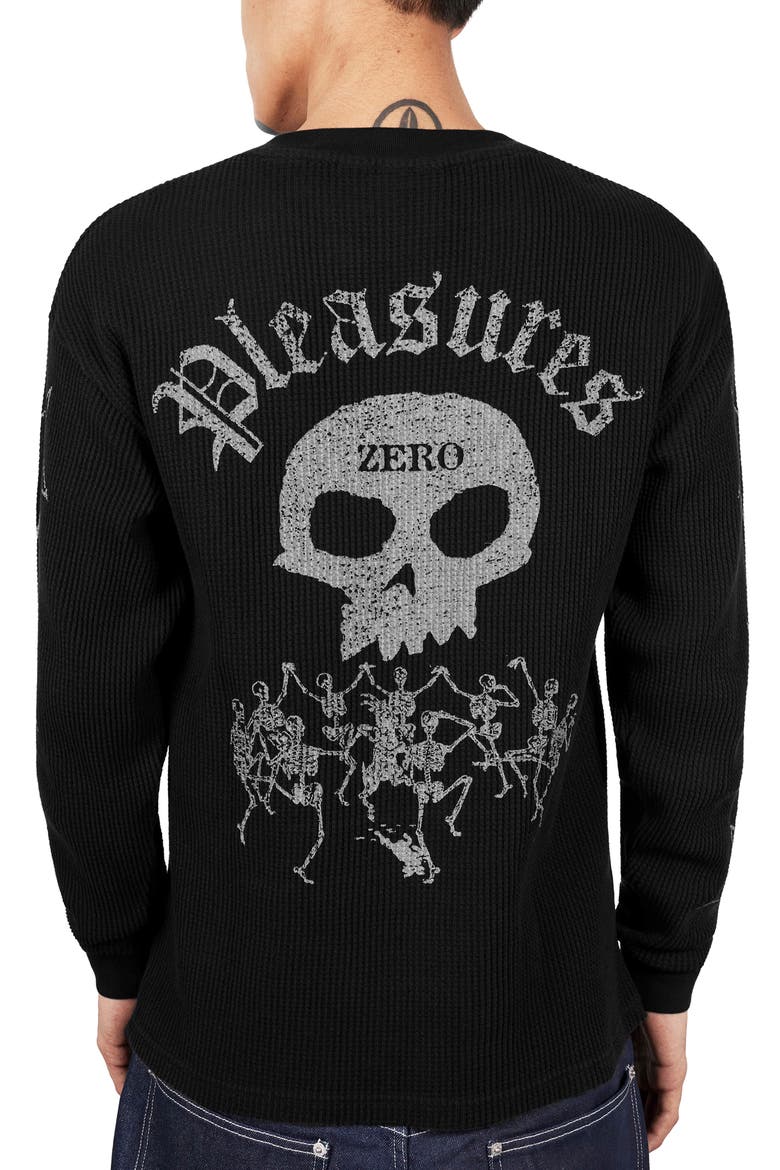 X Zero Skateboards Misled Thermal Graphic Long Sleeve T-Shirt, Alternate, color, BLACK