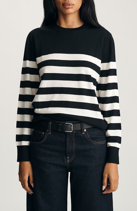 Stripe Wool Crewneck Sweater
