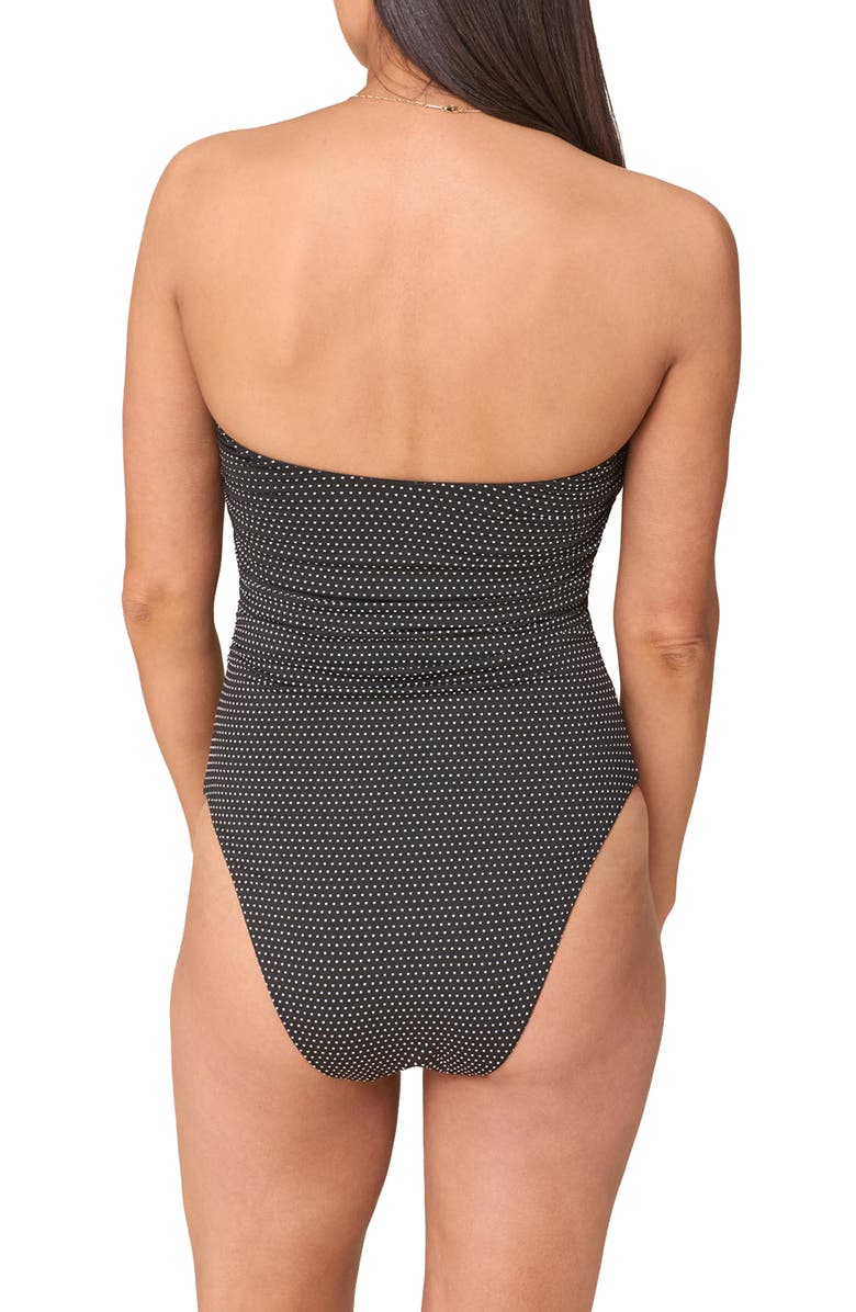 Andie The Pana Strapless One-Piece Swimsuit, Alternate, color, Black Dot