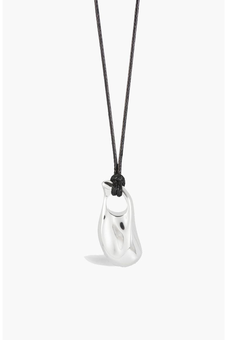 Perto Maxi Cord Necklace in Silver and Black, Alternate, color, Silver