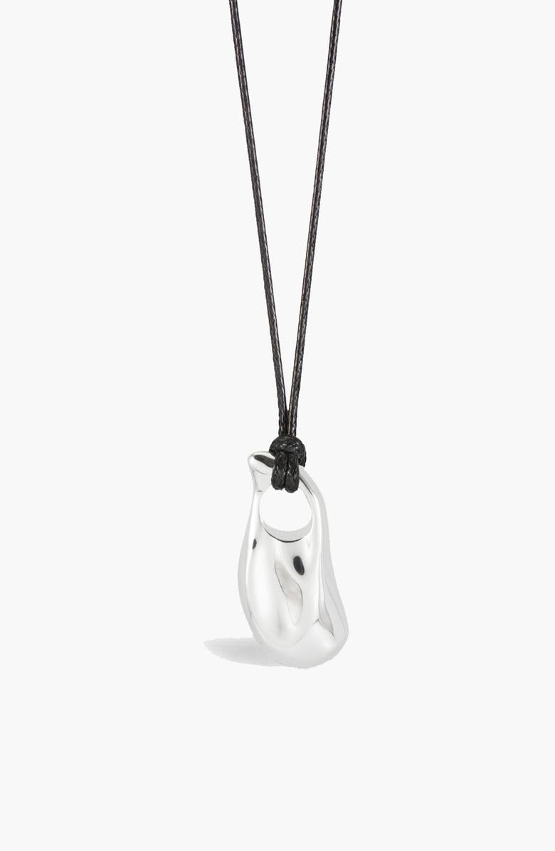 YOJ Perto Maxi Cord Necklace in Silver and Black, Alternate, color, Silver